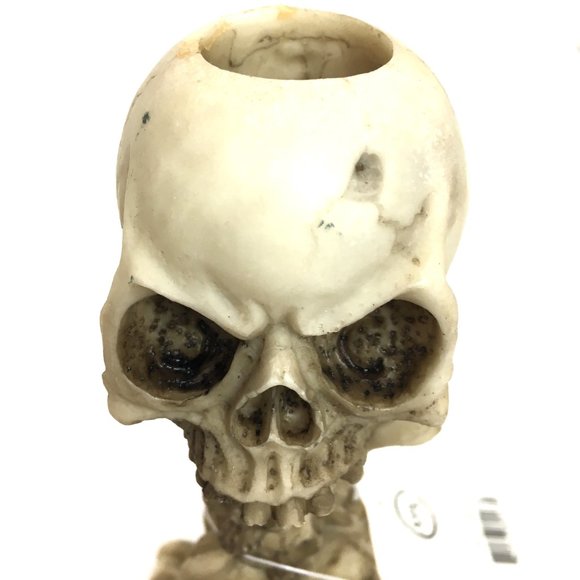 Skull stack Candle Holder Halloween 5.5" - Picture 3 of 9